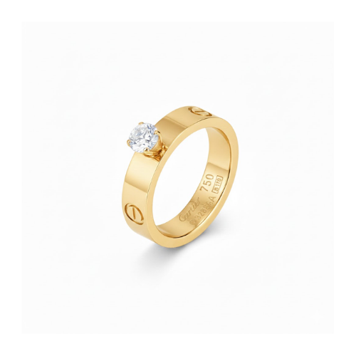 Elegant Solitaire Ring Gold - view 10