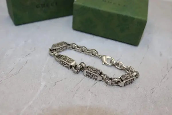Timeless Barrel Link Chain Necklace Bracelet Set Si Er - view 9