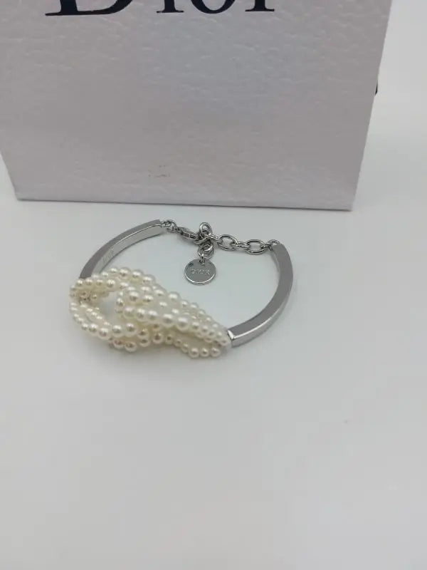 Premium-Look Pearl Cuff Bracelet Gold Si Er - view 6