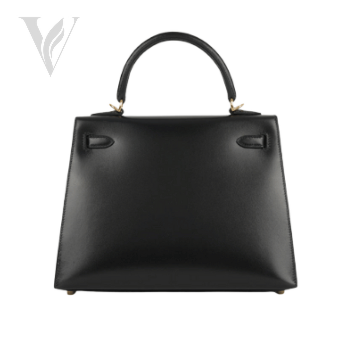 Hermès Kelly 28 Sellier Handbag - Black Box Calfskin Leather, Gold Hardware – View 2