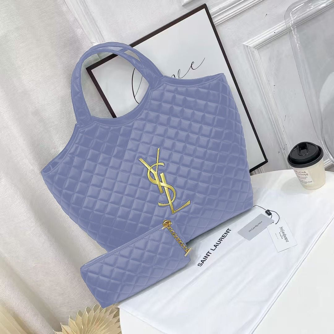 Polished Icare Maxi Powder Blue Lambskin Bag - view 4