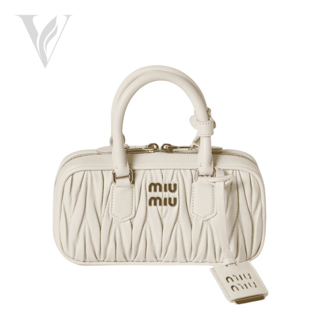 Miu Miu Arcadie Matelassé Nappa Leather Mini Bag - White