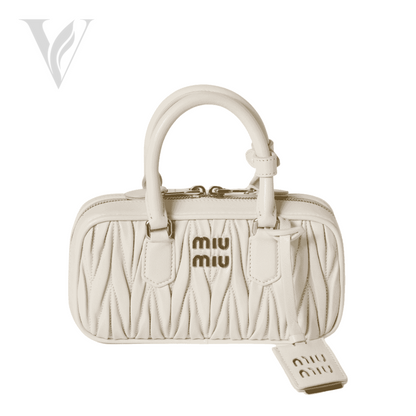 Miu Miu Arcadie Matelassé Nappa Leather Mini Bag - White