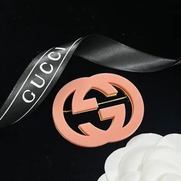 Statement GG Logo Brooch Pink Gold - view 4