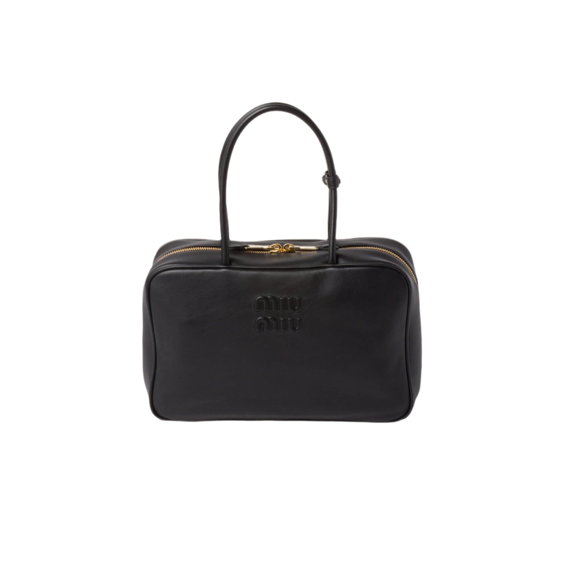 Polished Miu Miu Leather Beau Black Bag