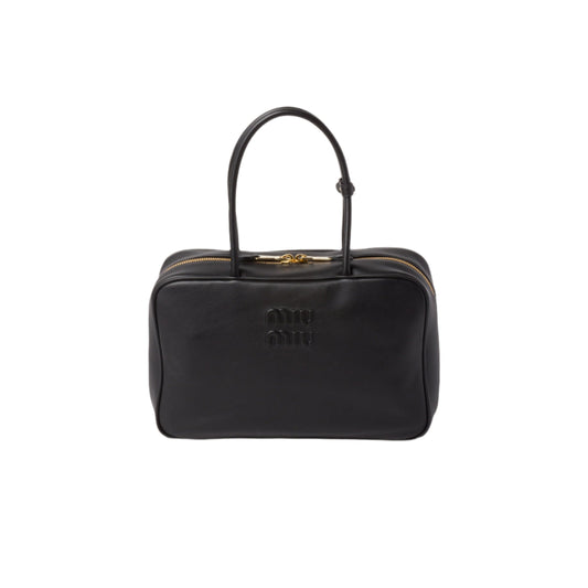 Polished Miu Miu Leather Beau Black Bag