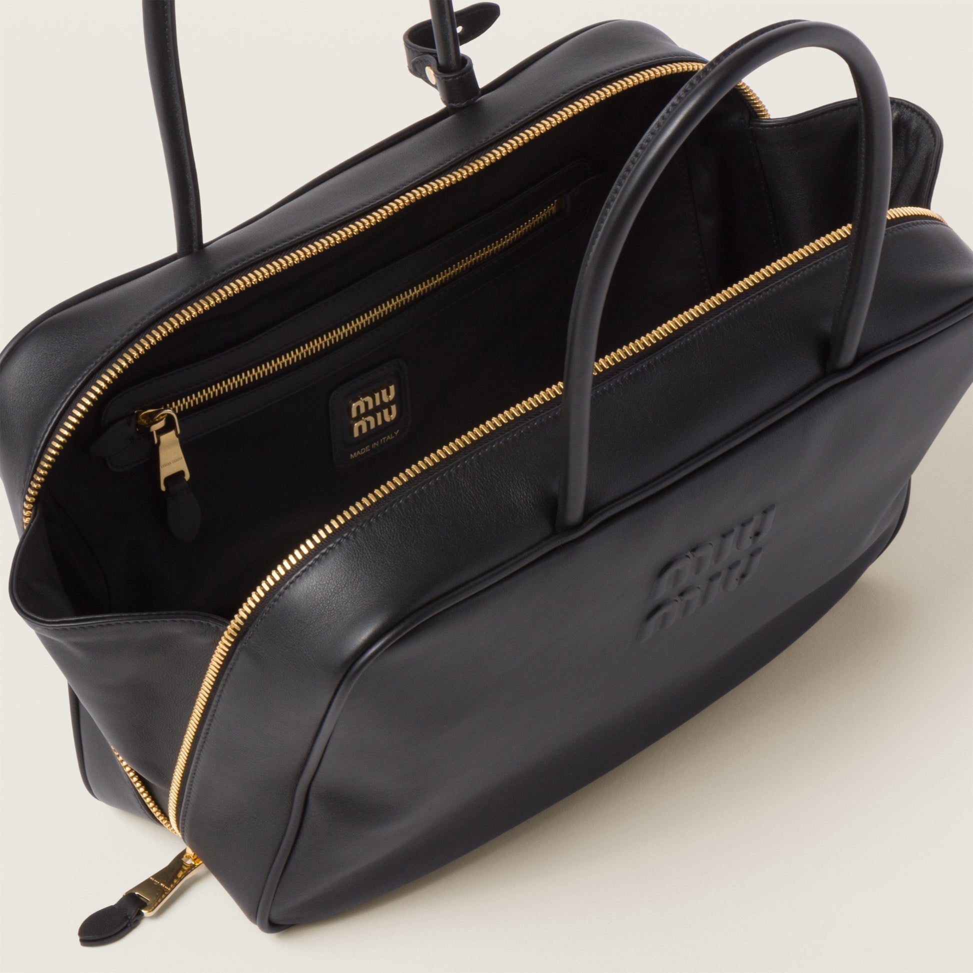 Polished Miu Miu Leather Beau Black Bag - view 5