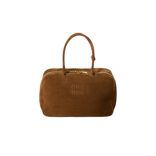 Statement Miu Miu Suede Beau Cocoa Brown Bag