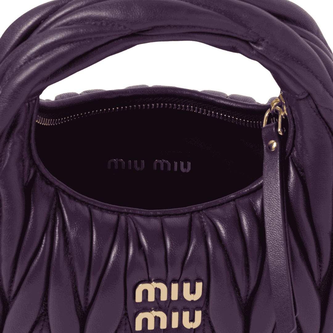 Elevated Miu Miu Wander Matelassé N Pa Leather Hobo Mini Bag - view 5