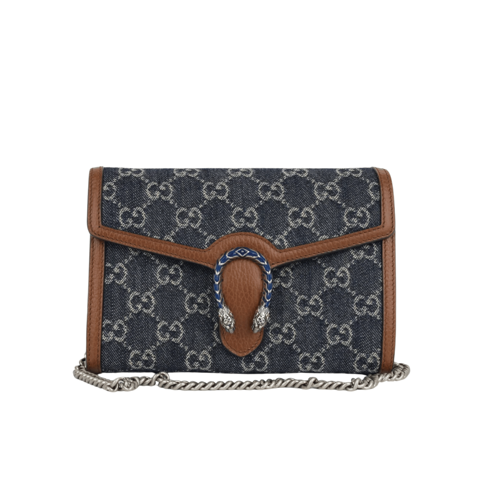 Polished Dionysus On Chain Blue Bag