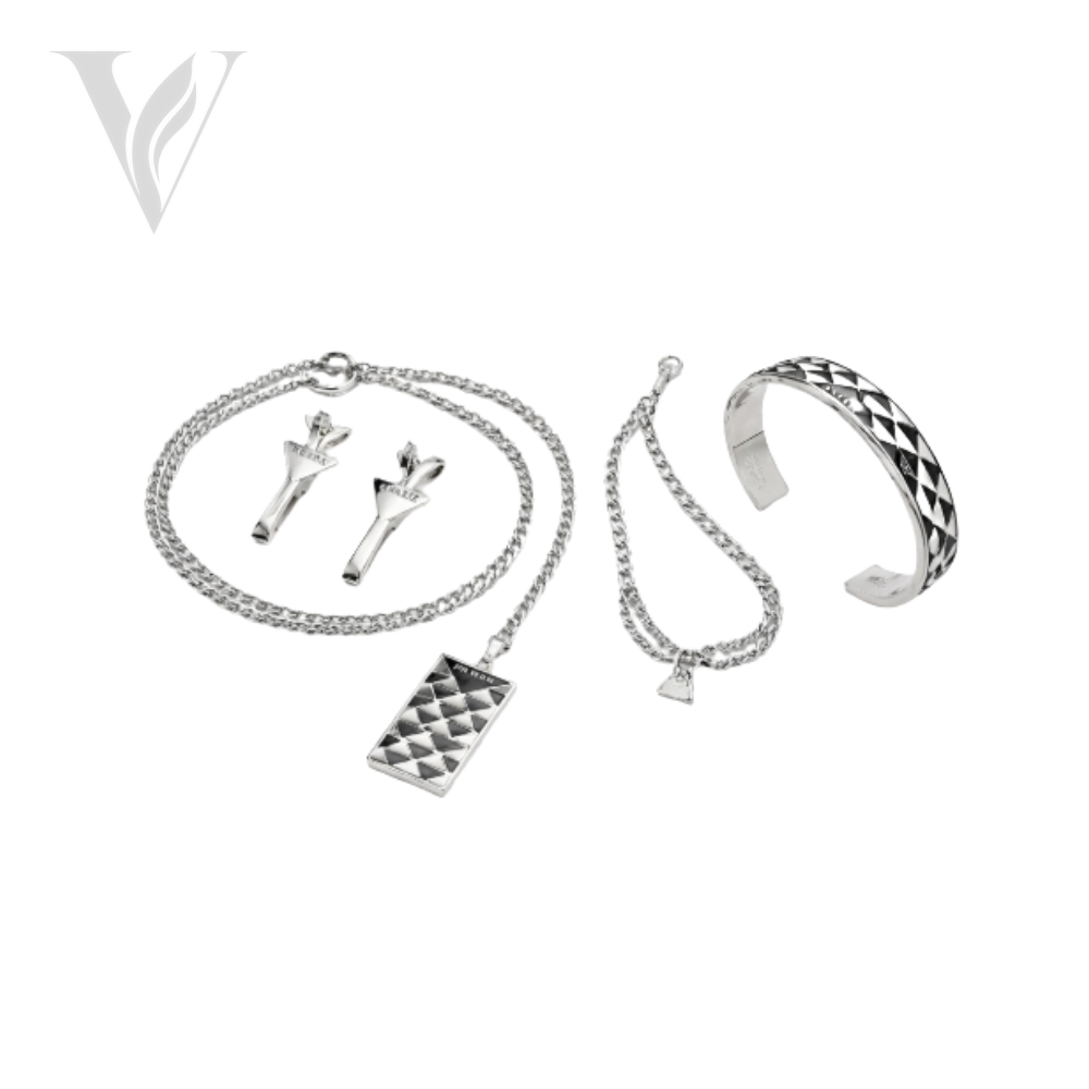 Prada Set Enamel - Silver, Black, White