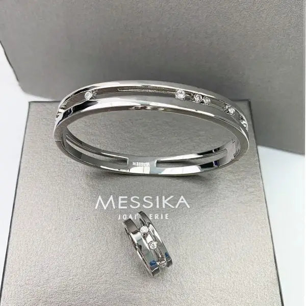 Modern Layered Pavé Double Hoop Earrings Mixed Gold Diamonds - view 6