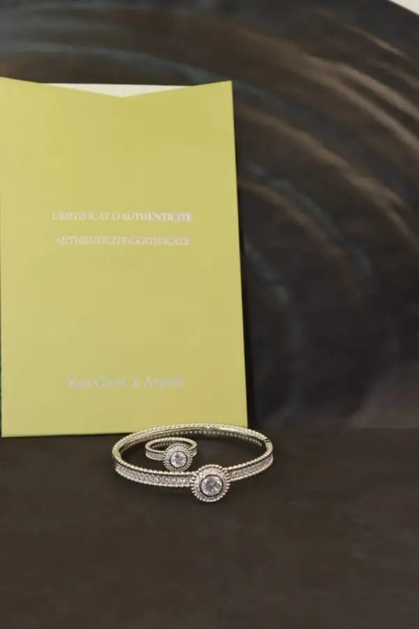 Dressy Diamond Motif Bracelet and Ring Set - view 7