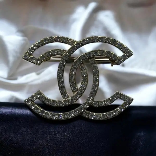 Elegant Crystal Star Cc Medallion Drop Earrings - view 9