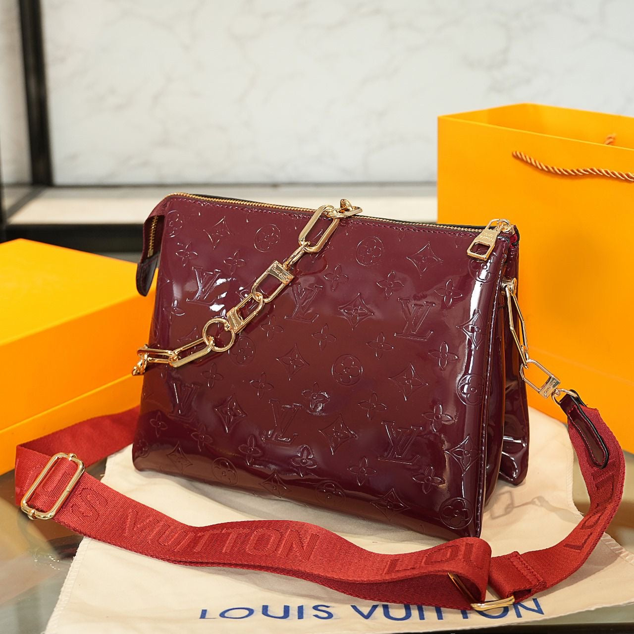 Timeless Coussin Pm Lambskin Burgundy Bag - view 4