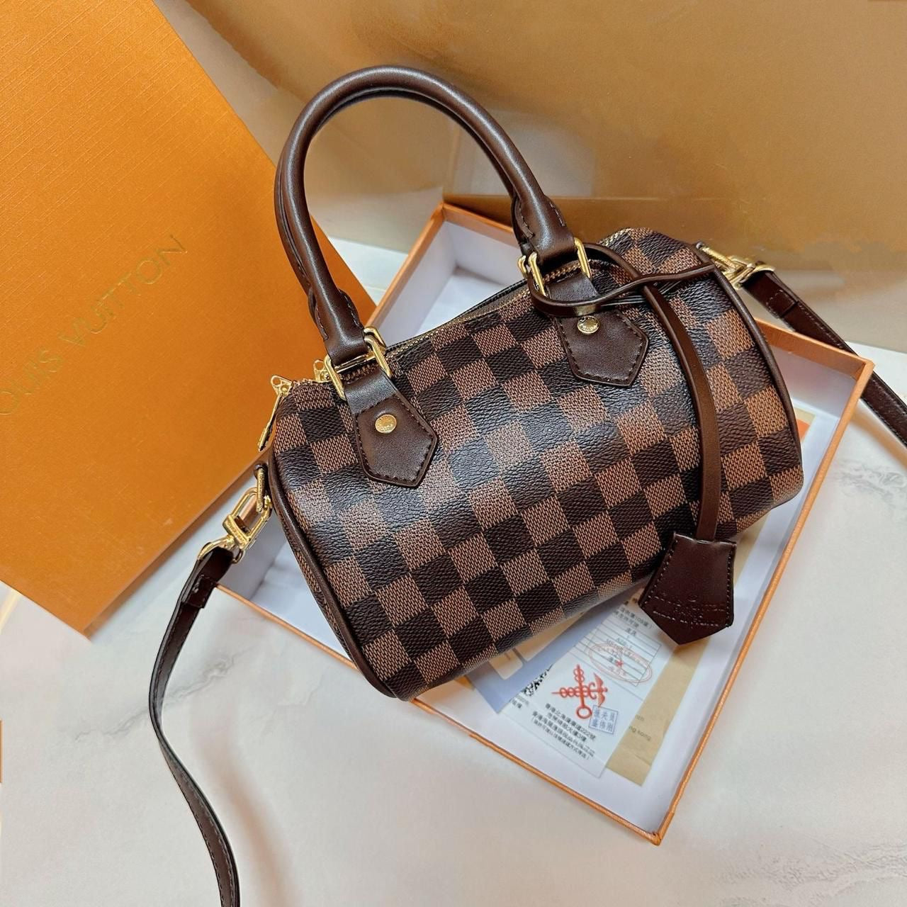 Clean-Finish Speedy Bandoulière 20 Damier Ebene Bag - view 5