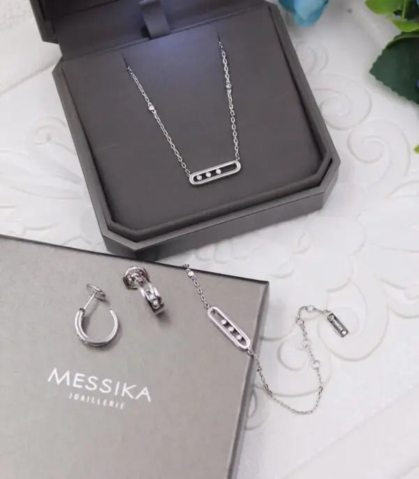 Everyday-Luxe Floating Stone Multi Motif Set White Gold Diamonds - view 5