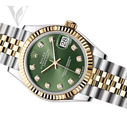 Rolex Lady-Datejust - Green Gem Dial, Two Tone – View 3