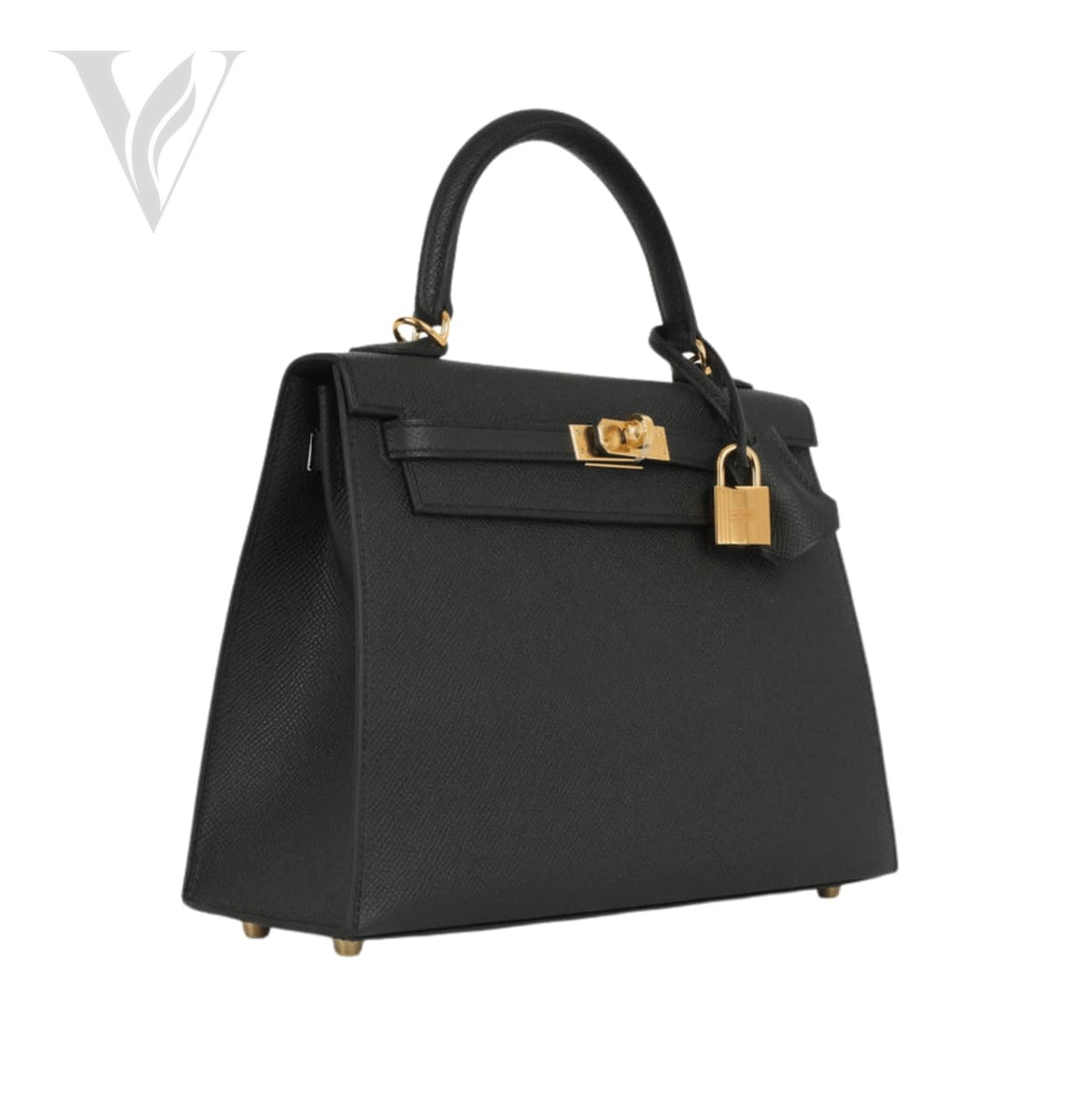 Hermès Kelly 28 Sellier Handbag - Black Epsom Leather, Gold Hardware – View 2