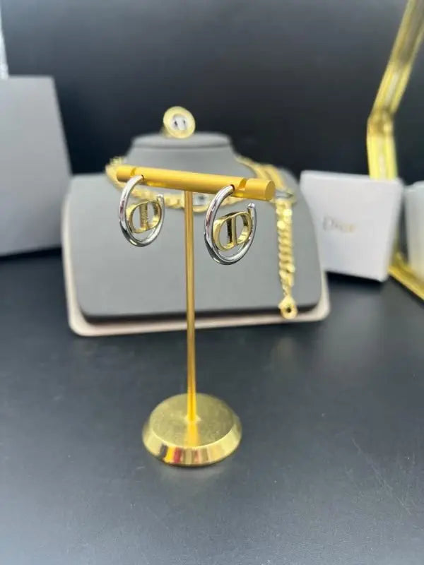 Sophisticated Cd Necklace Gold Finish Metal - view 7