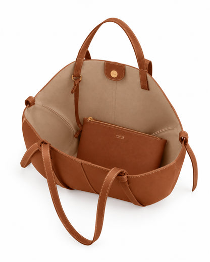 Polène Cyme – Textured Leather Tote Bag