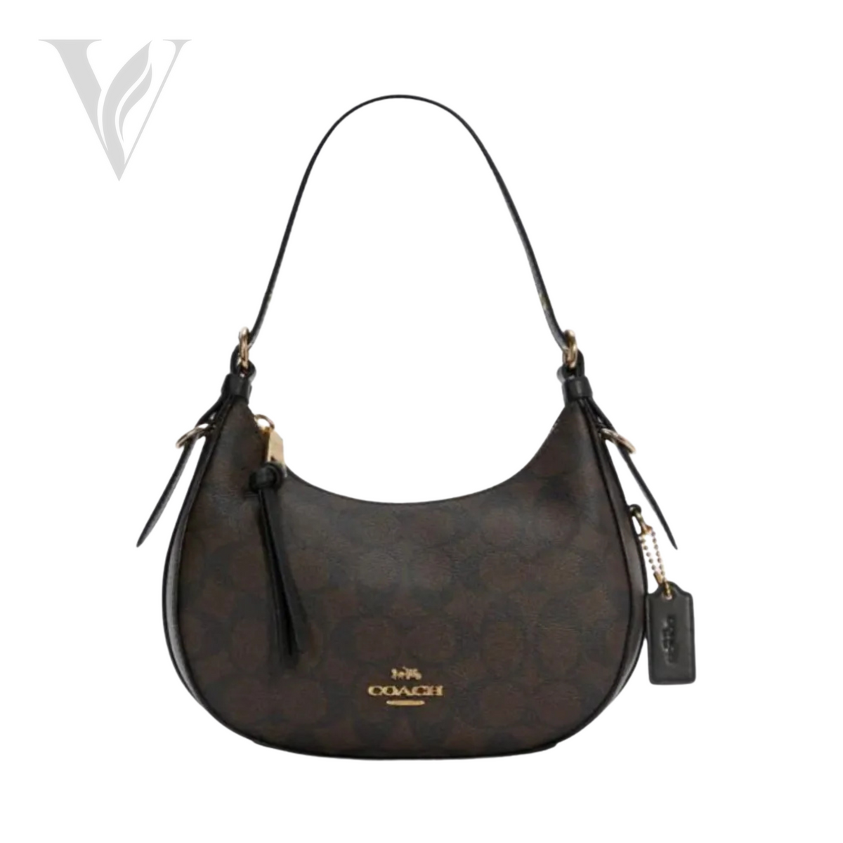 Coach Kleo Hobo Signature Canvas Chestnut - Beige