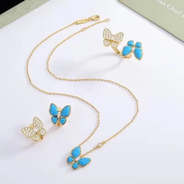 Statement Clover Motif Butterfly Set Gold 1 - view 5