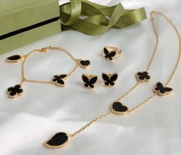 Polished Butterfly Heart Set Gold - view 5
