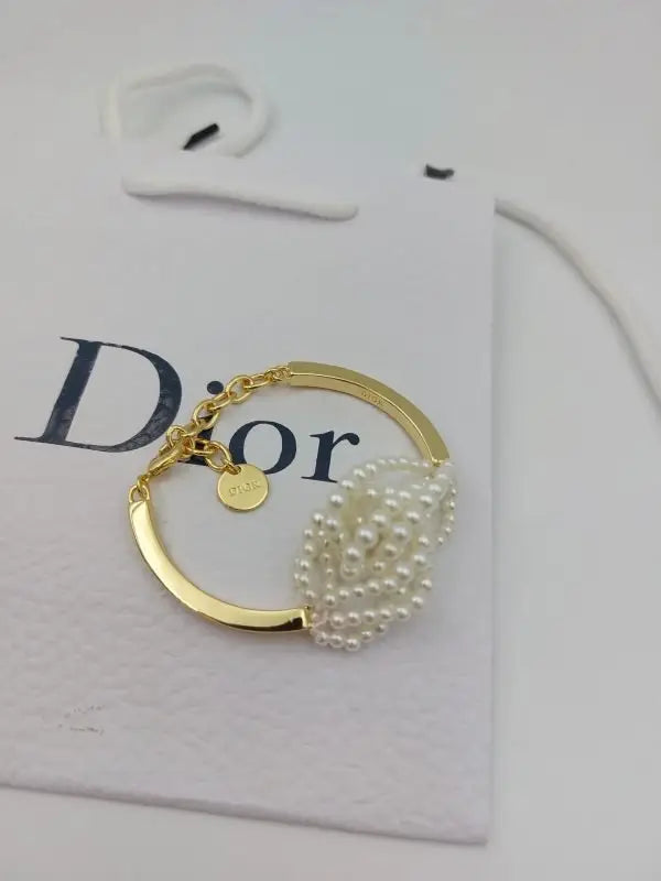 Premium-Look Pearl Cuff Bracelet Gold Si Er - view 7