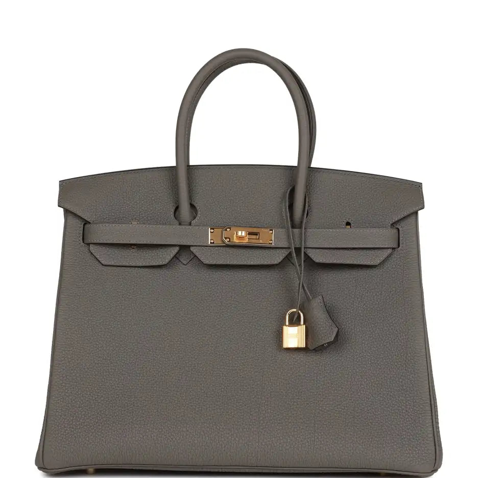 Dressy Structured Carryall 35 Gris Meyer Togo Bag
