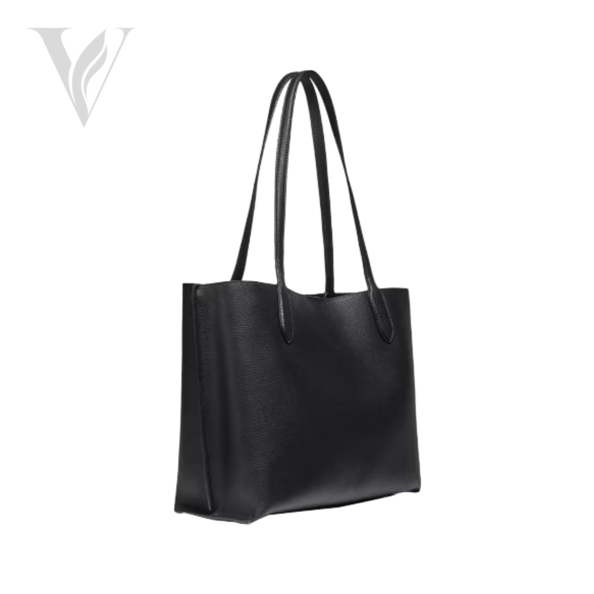 Coach Willow Tote Polished Pebble - Black – View 2