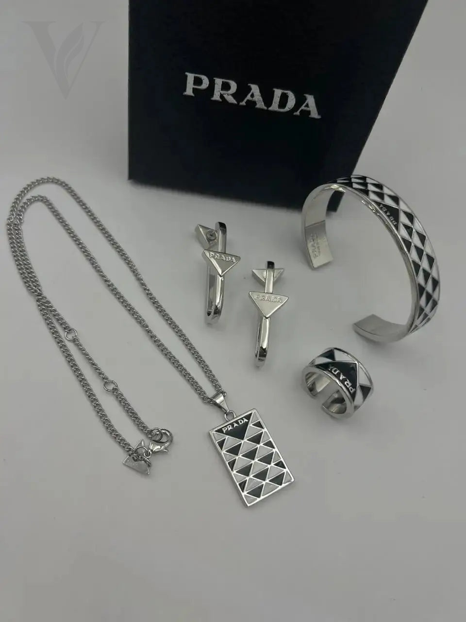 Prada Set Enamel - Silver, Black, White – View 3