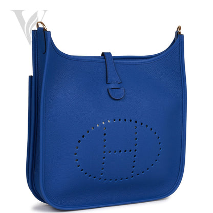 Hermès Evelyne Iii PM Bleu Royal Maurice Bag - Gold Hardware – View 3