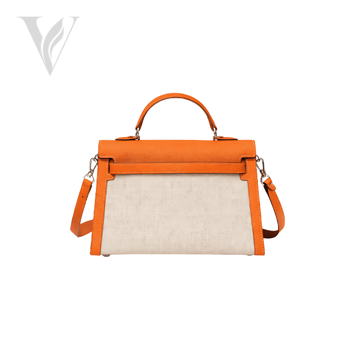 Hermès Kelly Ii Sellier 28 Toile H Toupe Bag - Orange – View 2