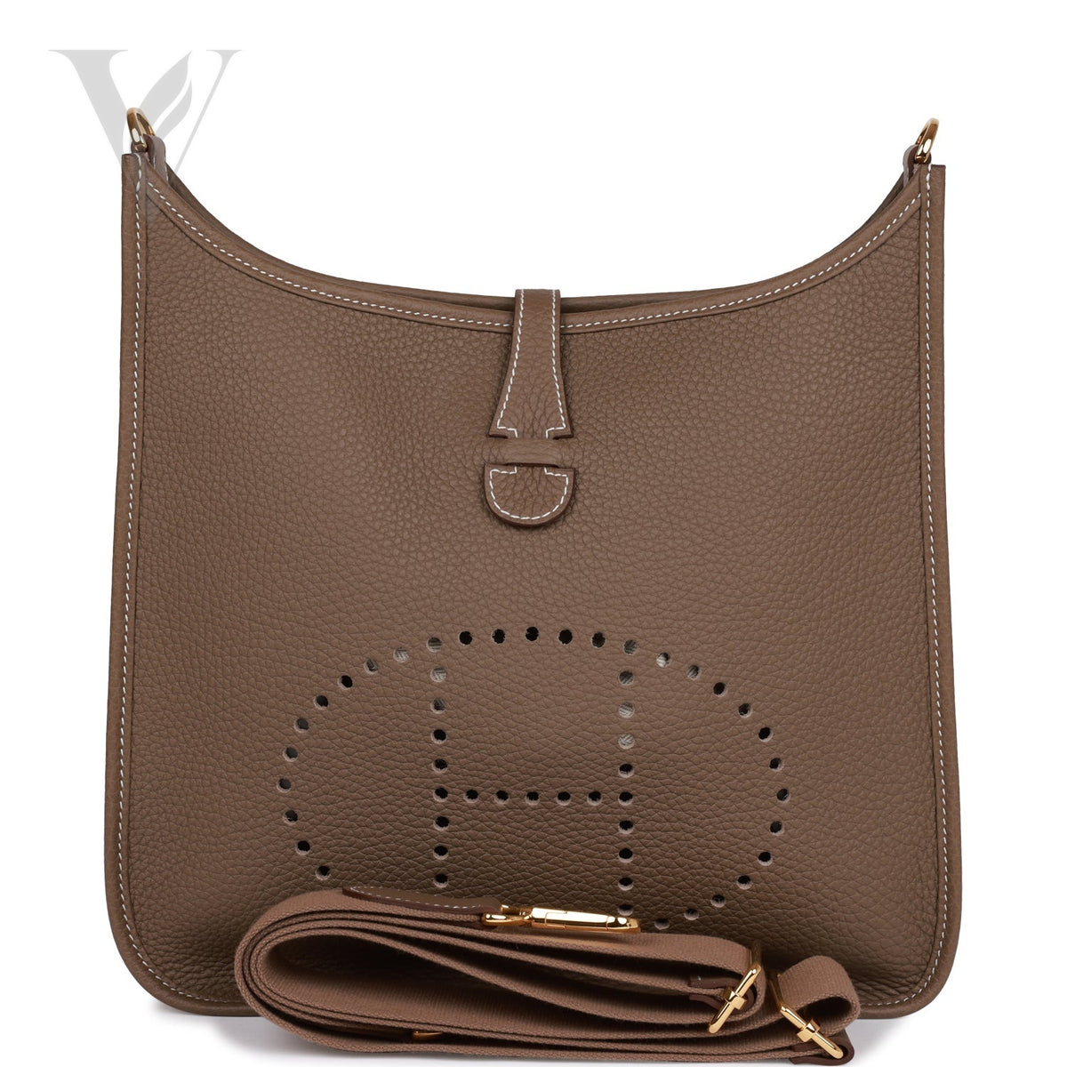 Hermès Evelyne Iii PM Etoupe Bag - Gold Hardware, Clemence