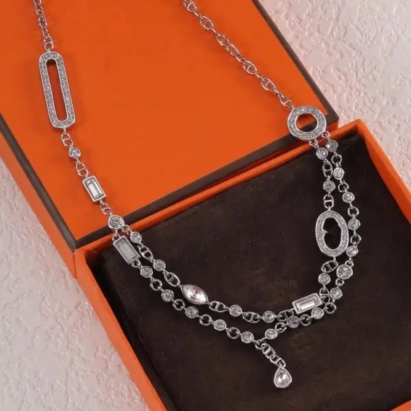 Sophisticated Chaine D Ancre Farandole Multi Strand Set Si Er Crystals - view 6