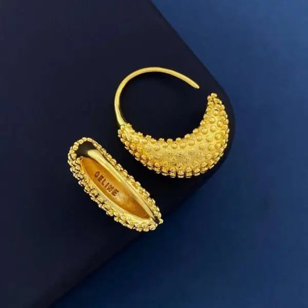 Clean-Finish Triomphe Frosted Hoops Enamel Brass Gold Finish - view 8