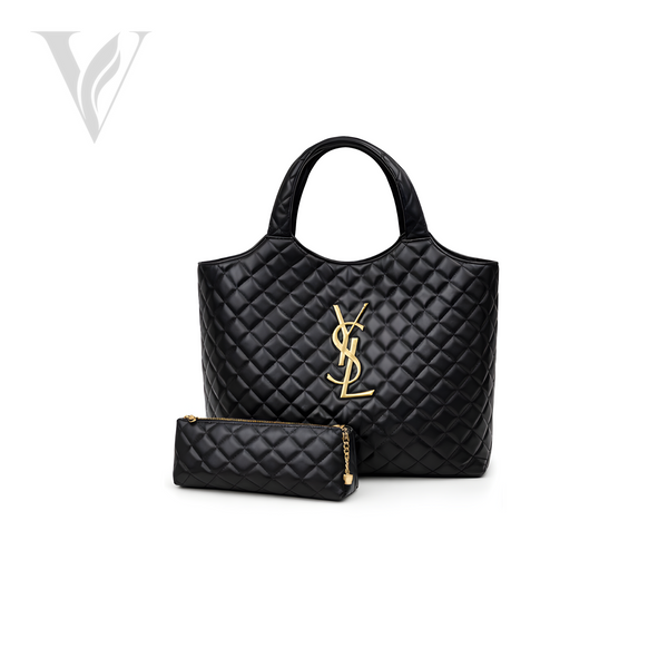 Saint Laurent Icare Maxi Quilted Bag - Black