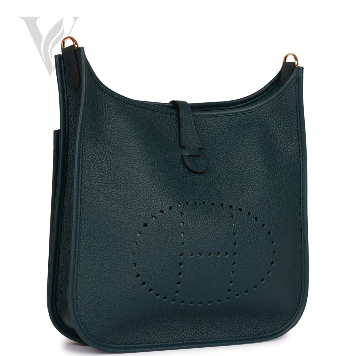 Hermès Evelyne PM Vert Cypress Bag - Gold Hardware, Clemence – View 2