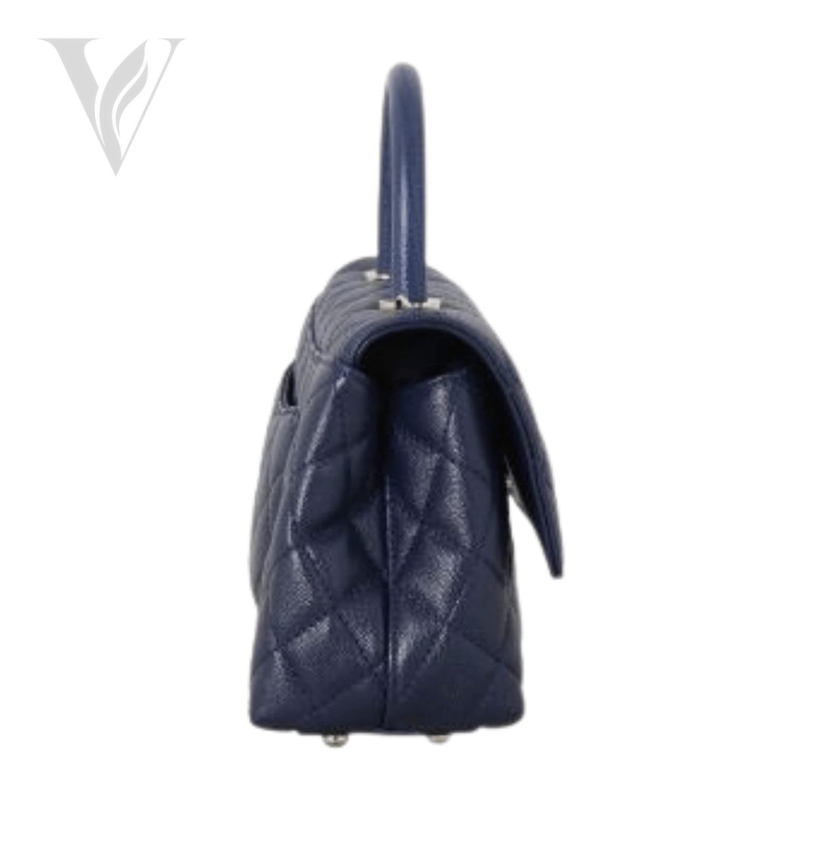 Chanel Coco Handle Mini Bag - Navy Blue, Caviar Leather – View 3