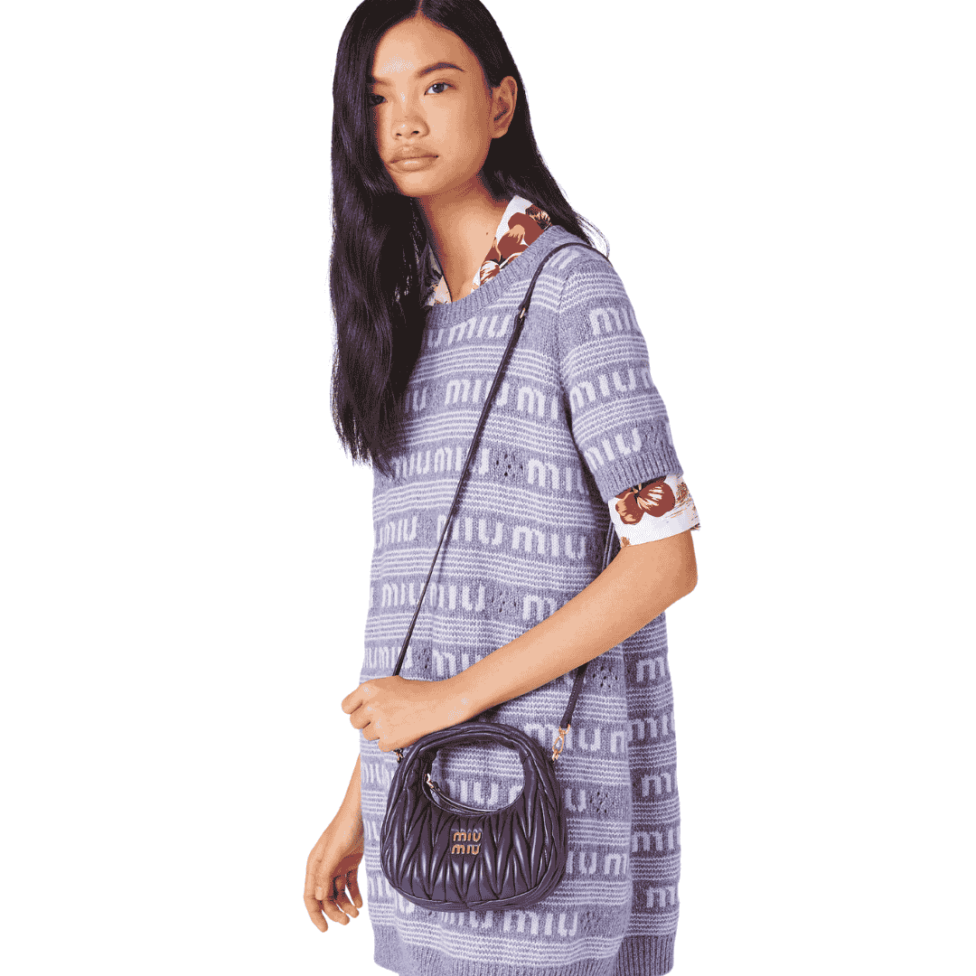 Elevated Miu Miu Wander Matelassé N Pa Leather Hobo Mini Bag - view 8