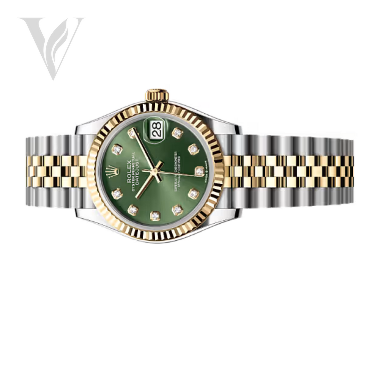 Rolex Lady-Datejust - Green Gem Dial, Two Tone – View 2