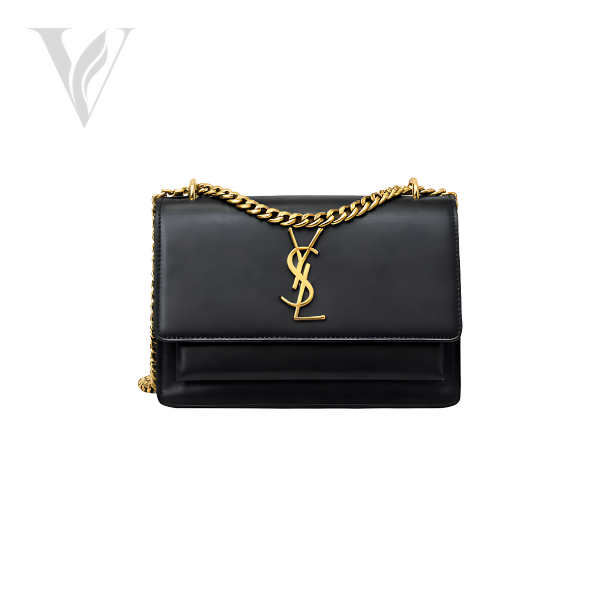 YSL Sunset Medium Bag - Black, Gold