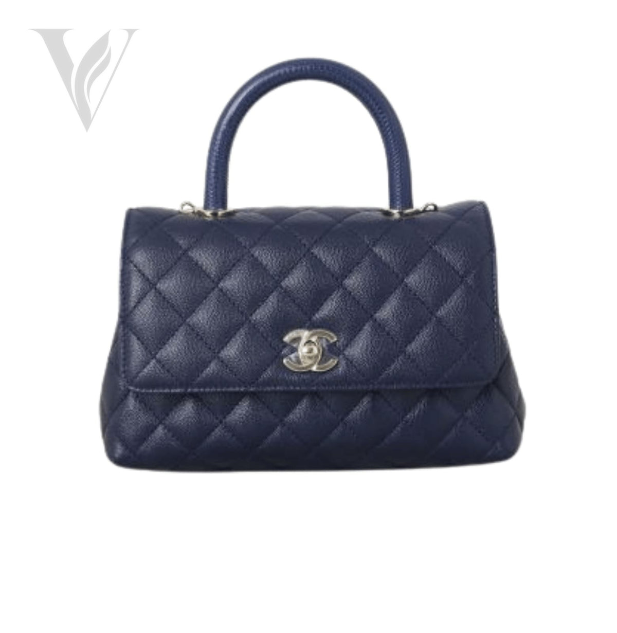 Chanel Coco Handle Mini Bag - Navy Blue, Caviar Leather