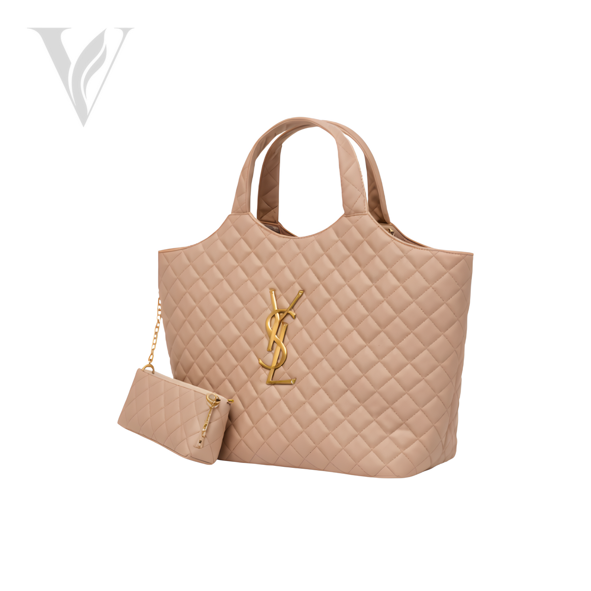 YSL Icare Maxi Quilted Bag - Beige, Suede – View 2