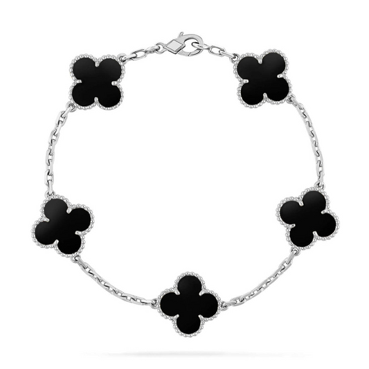 Clover Silver Bracelet 5-Motif – Silver | Size 19