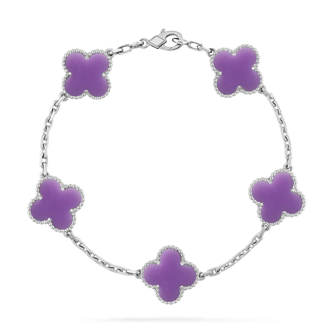 Clover Silver Bracelet 5-Motif – Silver | Size 19