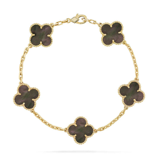 Clover Gold Bracelet 5-Motif – Gold | Size 19