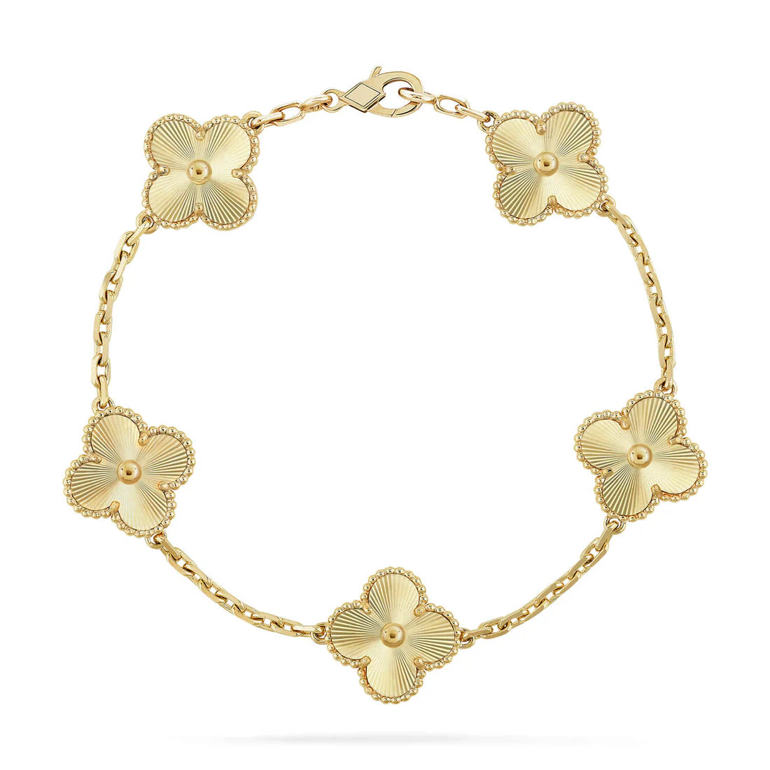 Clover Gold Bracelet 5-Motif Laser Detail – Gold | Size 19
