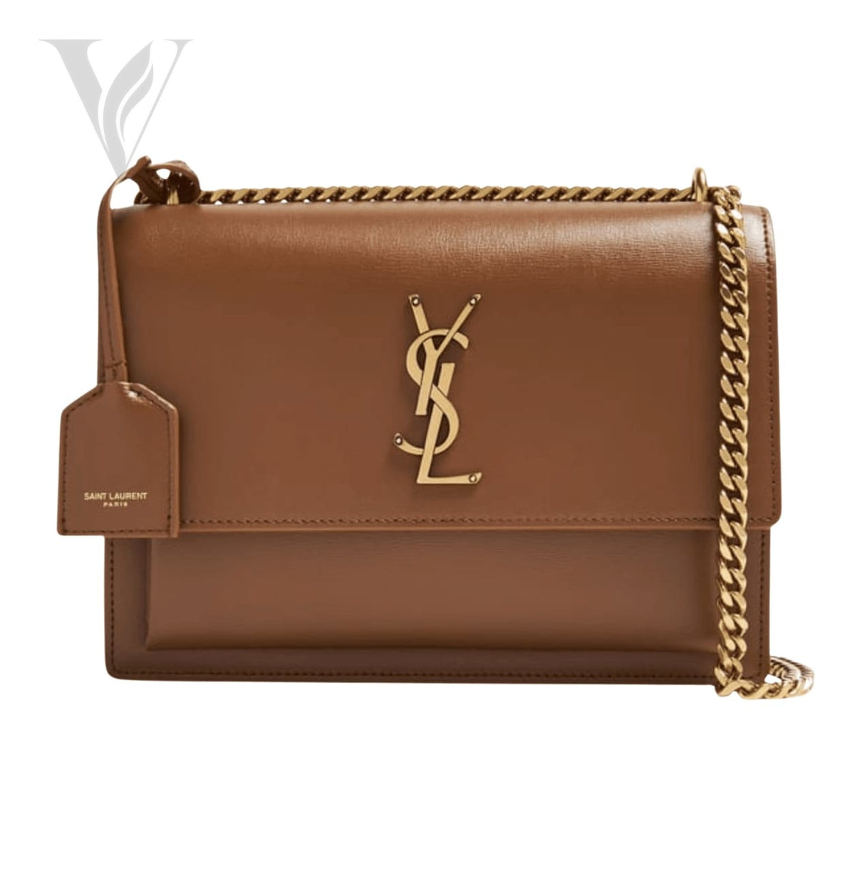 Saint Laurent Medium Sunset Shoulder Bag Tan - Brown